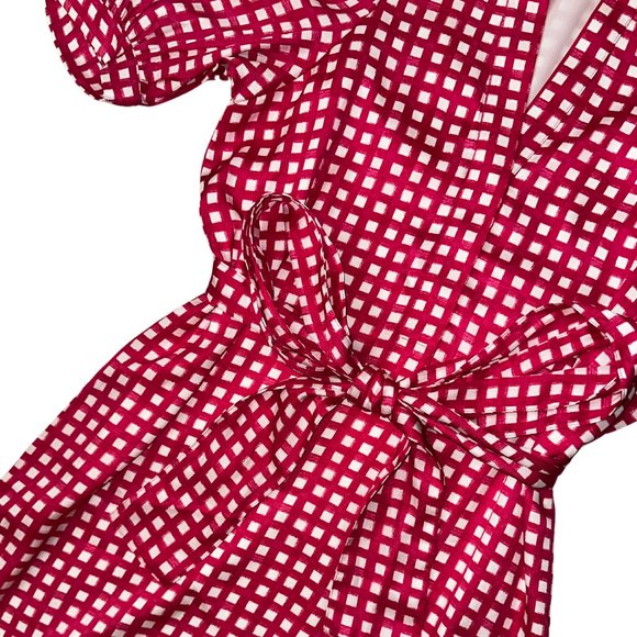 ANN TAYLOR | PINK GINGHAM BELTED SHIRTDRESS SHORT SLEEVE | PETITE SMALL | EUC - Picture 4 of 5